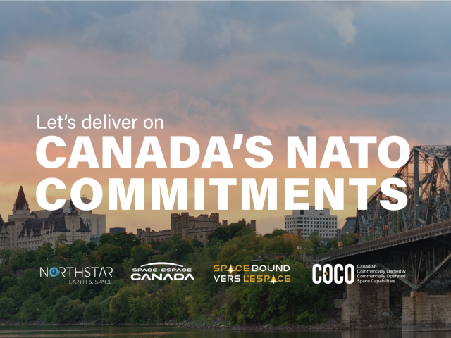 Banner showing Ottawa skyline and bridge with text about delivering on Canada’s NATO commitments.
