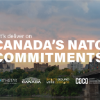 Banner showing Ottawa skyline and bridge with text about delivering on Canada’s NATO commitments.
